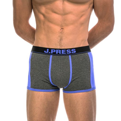 J.PRESS Contrast Cotton Boxer - Grey/Blue