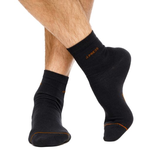J.PRESS Men's short socks - Black/Orange