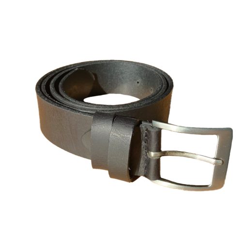 J.PRESS Men's Leather Belt with Traditional Buckle - Brown
