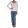 J.Press Women’s Long-Sleeve Top with Lace Neckline and Long Pants with Pockets - White/Blue